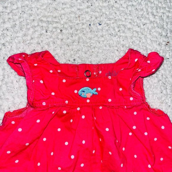 Carter's | Child Of Mine | Sleeveless Dress Polka Dot | Pink | Girls | 0-3 Mon - Picture 2 of 4